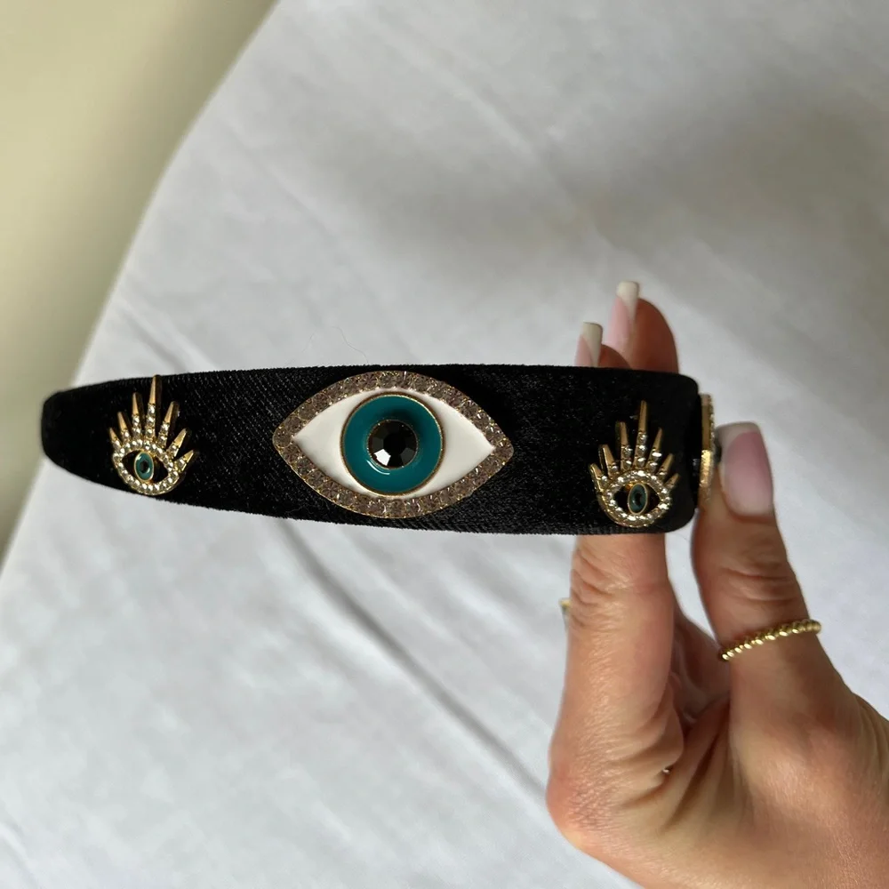 Black Evil Eye Headband - Picture 5 of 7